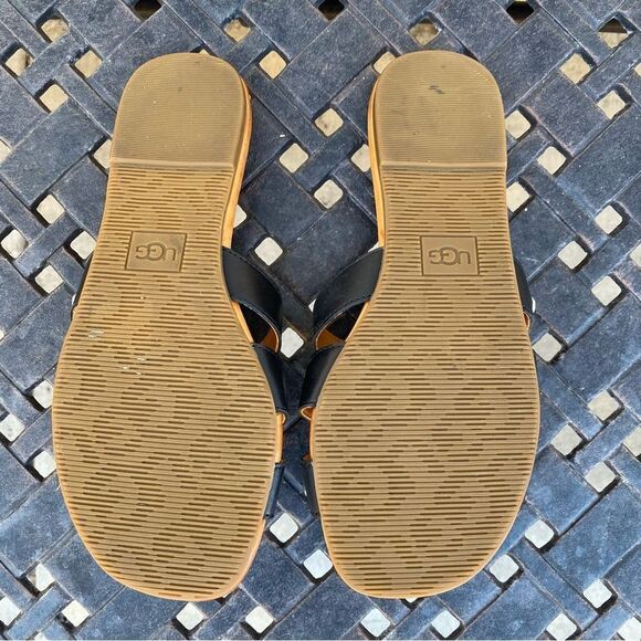 UGG Black Slide Sandals with Crisscross Straps - Picture 12 of 13